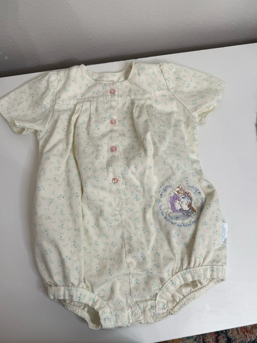 Peter Rabbit & Friends Baby Bubble Romper 24M Vintage Floral Cotton USA Cottage